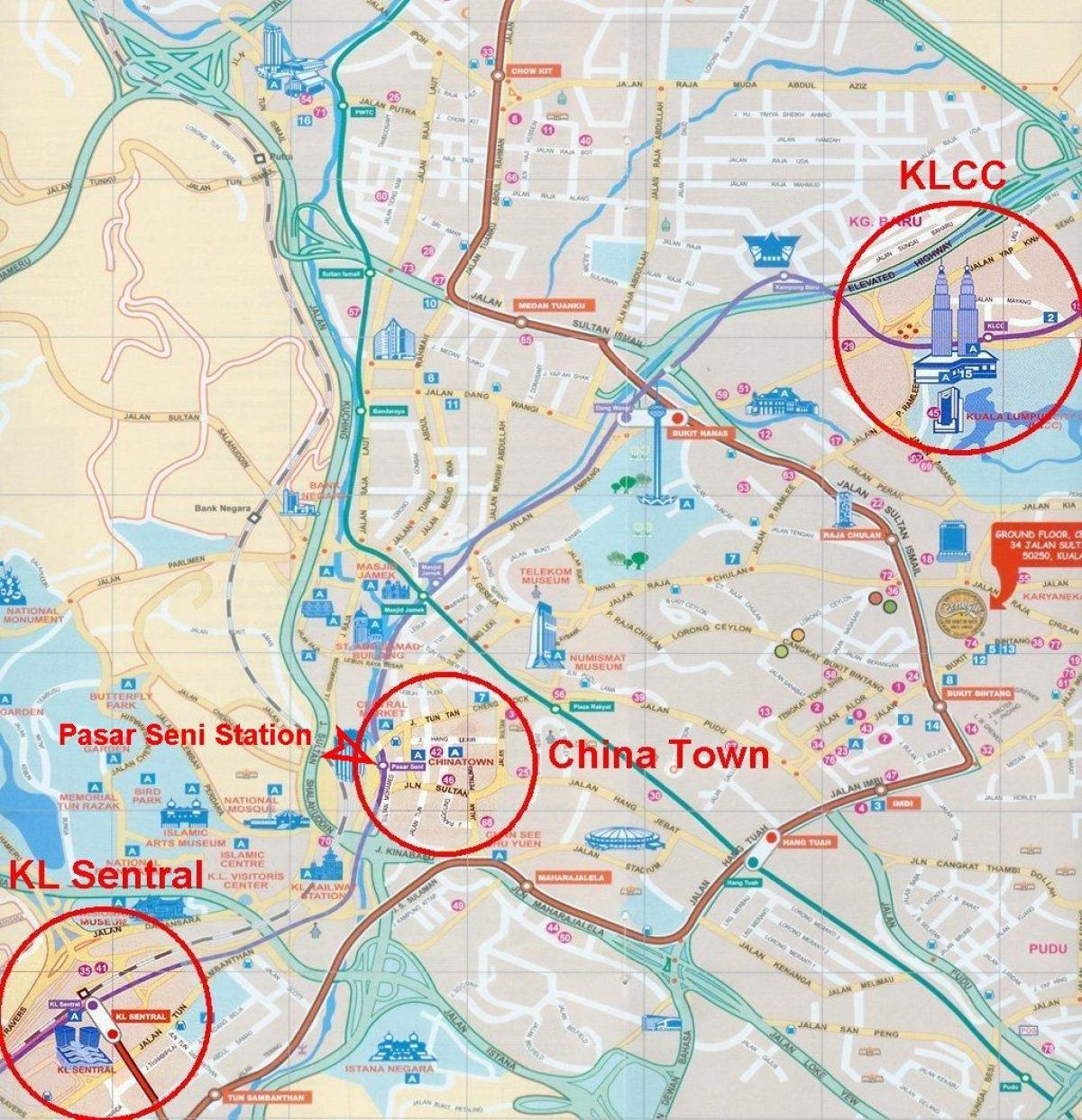 chinatown de kuala lumpur mapa