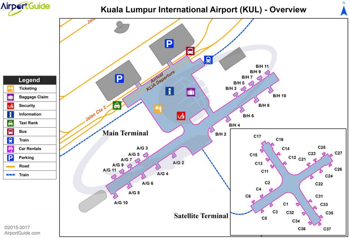 aeropuerto internacional de kuala lumpur terminal mapa