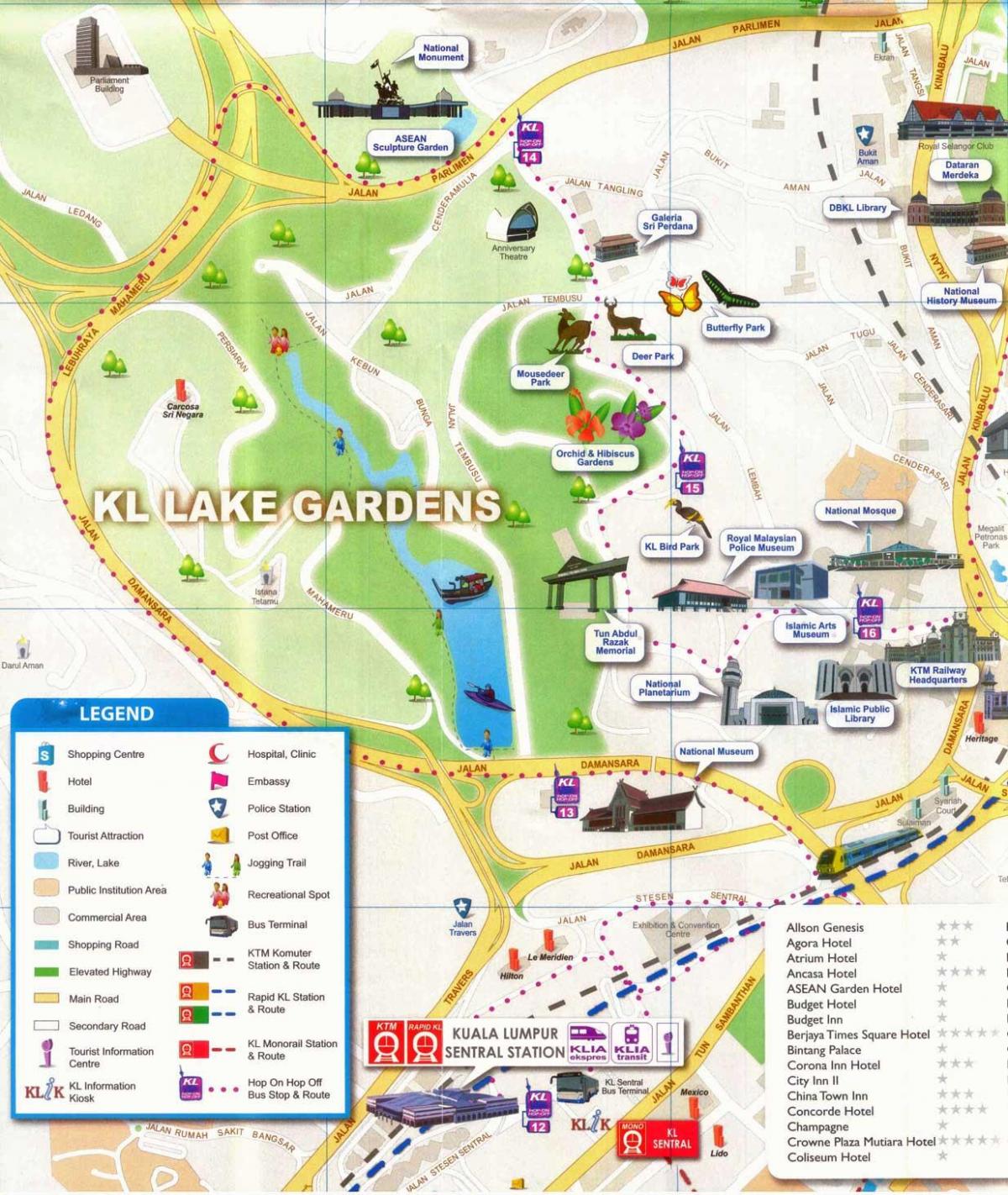 el lago de jardín kuala lumpur mapa