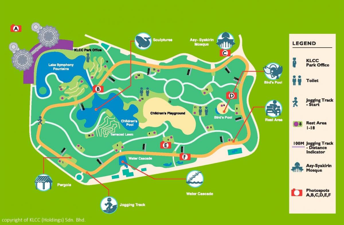 Mapa de parque klcc