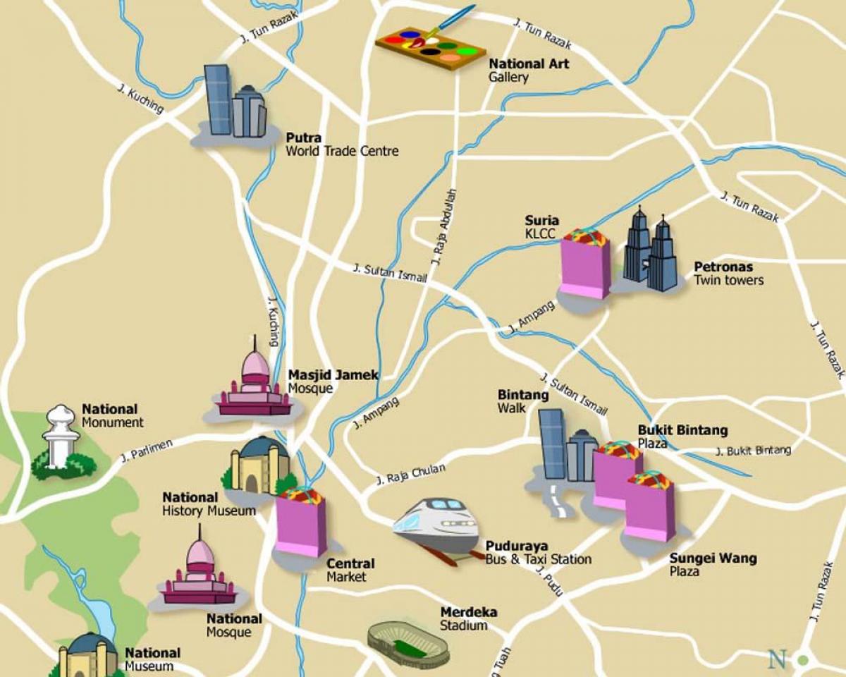mapa turístico de malasia, kl
