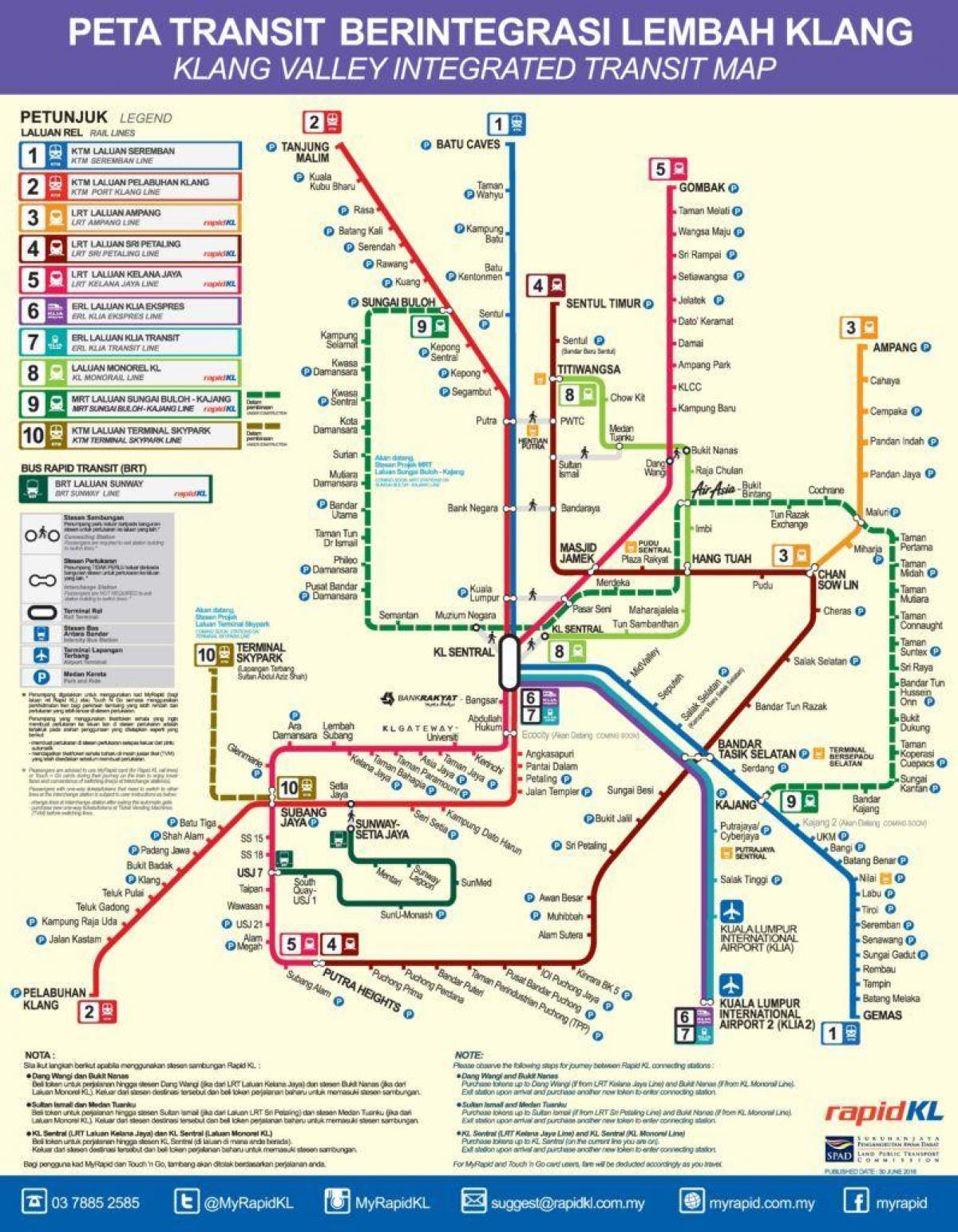valle de klang de tránsito ferroviario mapa