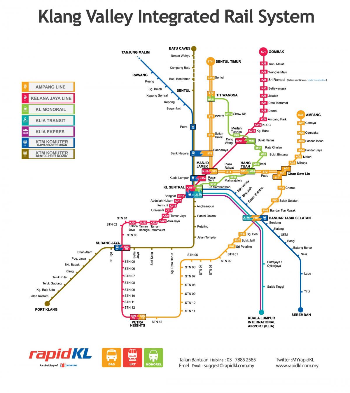 malasia mapa de transporte