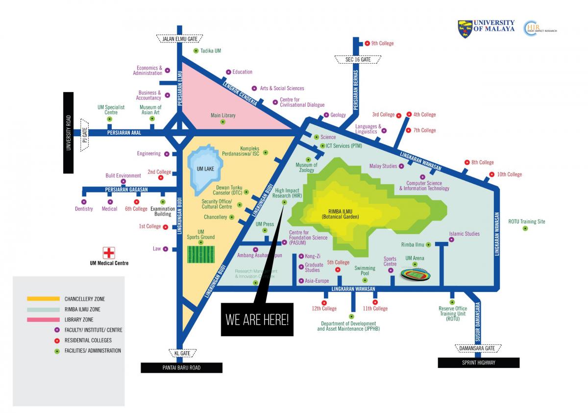 Mapa de la universidad de malaya