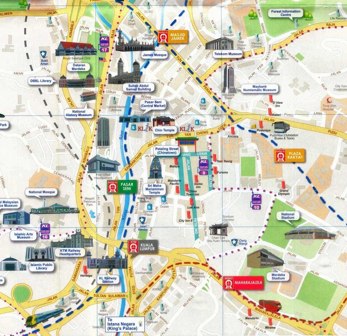 la ciudad de kuala lumpur mapa turístico