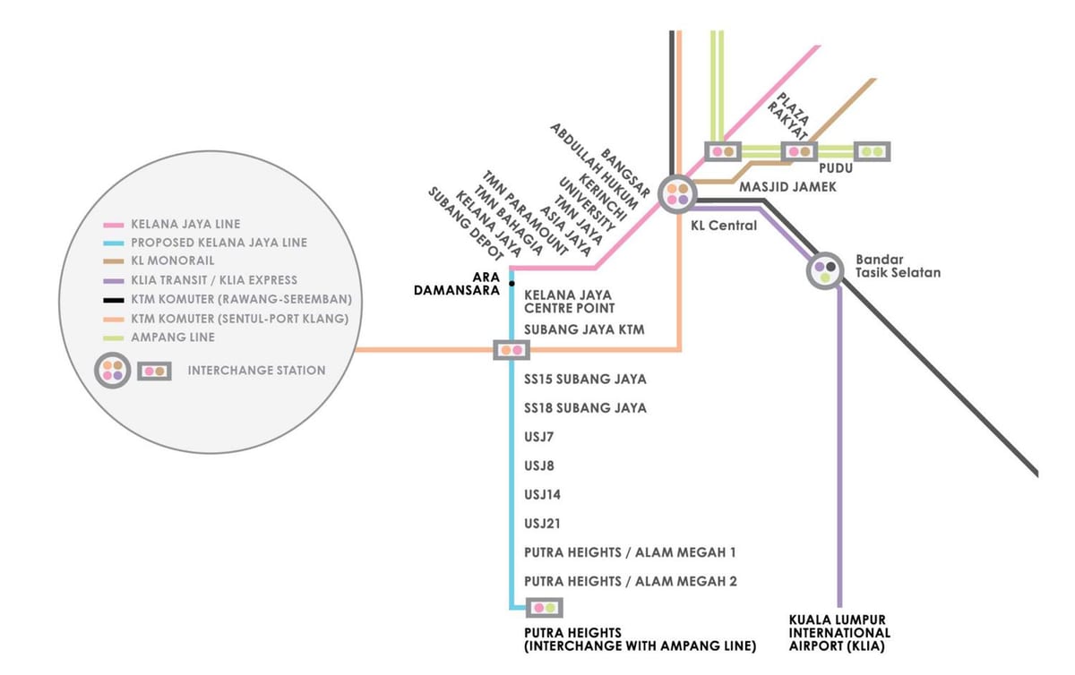 ampang park estación de lrt mapa