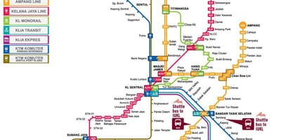 Kuala lumpur estación de tren mapa