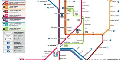Kuala lumpur de la estación de tren mapa