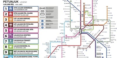 Mapa de transporte público de kuala lumpur