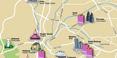 Mapa turístico de malasia, kl