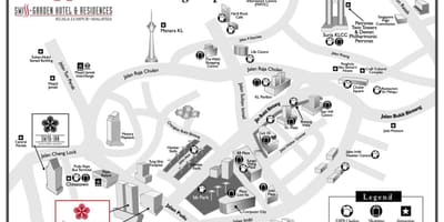 El triángulo de oro de kuala lumpur mapa