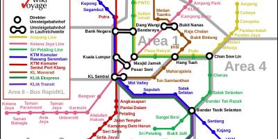 El transporte público de kuala lumpur mapa