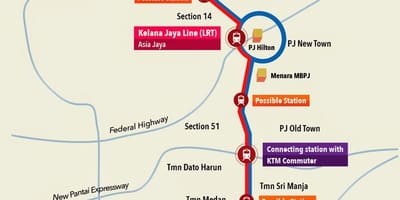 Kelana jaya estación de lrt mapa