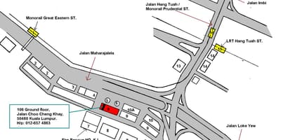 Hang tuah de la estación de monorraíl mapa