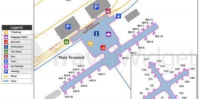 Kuala lumpur terminal principal del aeropuerto de mapa